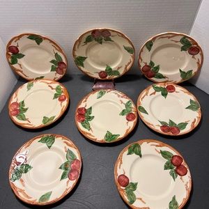 8 Franciscan ware apple pattern vintage bread plates